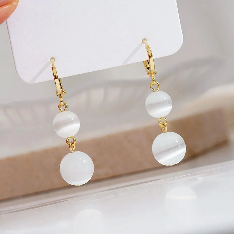 Gold Plated Drop Pearl Decor Long Korean Earrings For Womens &amp; Girl Pearl Alloy Earring Set - Pair Of 1 Destiny Jewels