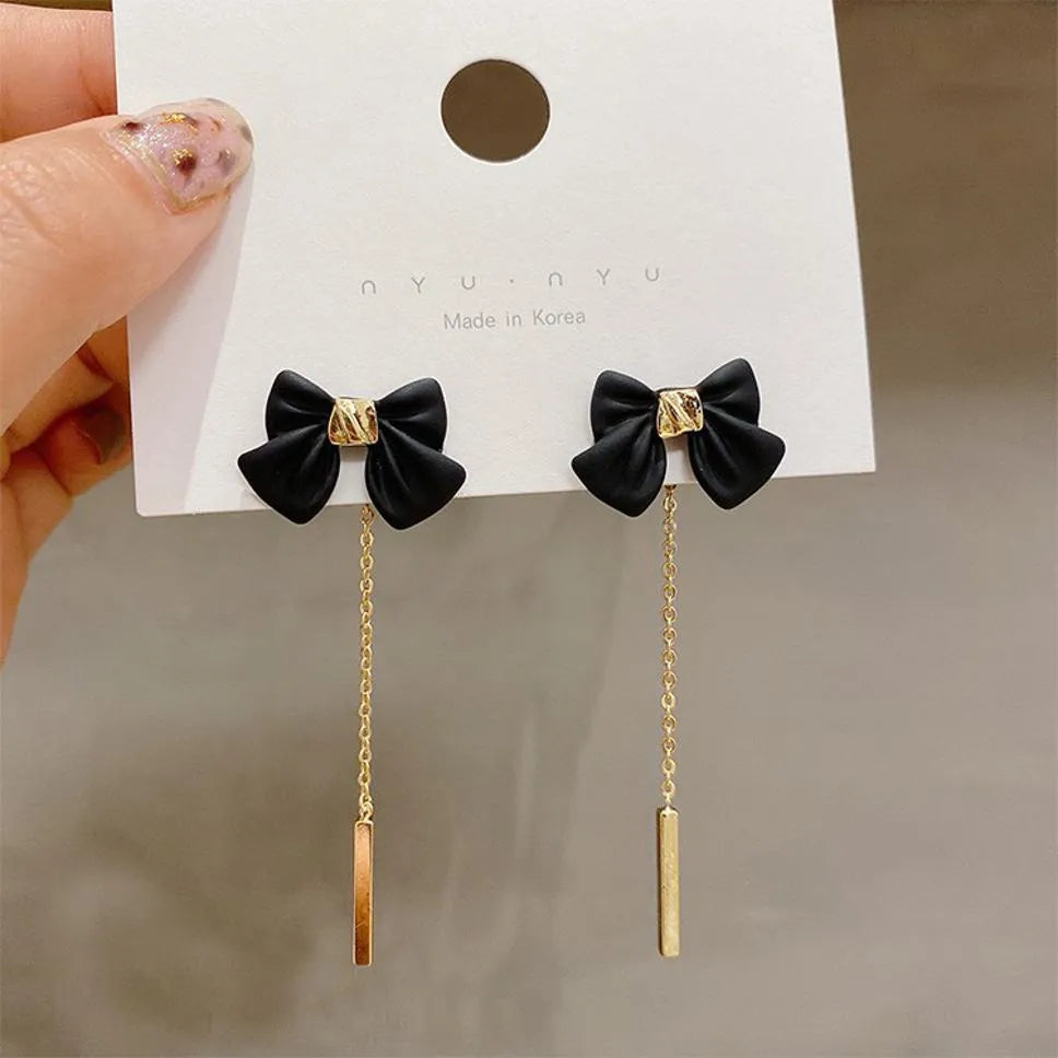 Gold Plated Black Authentic Pan Drop Korean Earrings For Women &amp; Girls Alloy Earring Set - Pair Of 1 Destiny Jewels