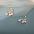 New Trendy Exclusive Korean Style Pearl Décor Small Hoop Earrings Set Pearl Alloy Earring Set - Pair Of 1 Destiny Jewels