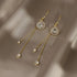 Gold Plated Korean Style Cubic Zirconia Decor Long Tassel Earrings Cubic Zirconia Alloy Earring Set, Drops & Danglers - Pair Of 1 Destiny Jewels