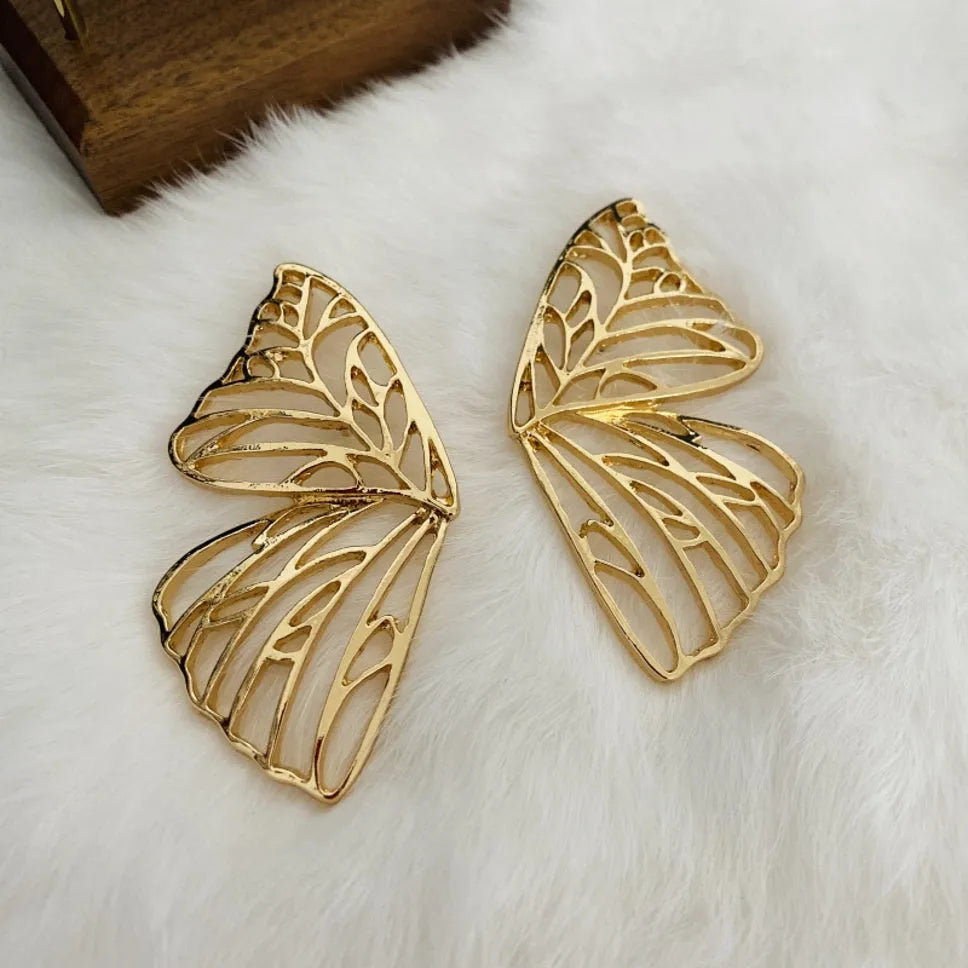 Trendy Korean Butterfly Wing Big Size Stud Design Earrings For Women &amp; Girls Alloy Drops &amp; Danglers - Pair Of 1 Destiny Jewels