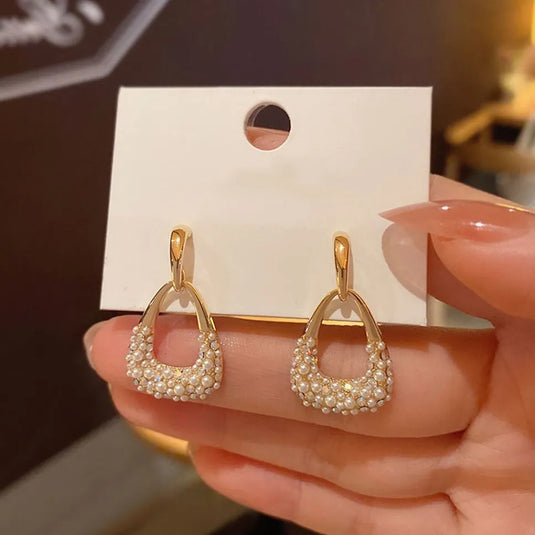 New Fashion Korean Design Needle Simple Retro Design Earrings For Women &amp; Girls Crystal Alloy Drops &amp; Danglers - Pair Of 1 Destiny Jewels