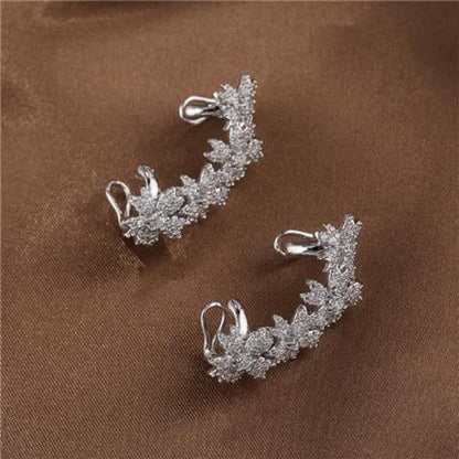 Stylish Cubic Zirconia Ear Clip Cuff Earring Set 2Pcs Destiny Jewels