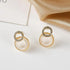 New Trendy Exclusive Korean Style Cubic Zircon Décor Double Circle Small Earring Cubic Zirconia Alloy Drops & Danglers, Hoop Earring, Stud Earring - Pair Of 1 Destiny Jewels