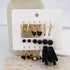 New Trendy Geometric 9Pair Black & Gold Evil Eye Heart Hoops Earrings Set Alloy Hoop Earring - Pair Of 9 Destiny Jewels