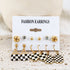 New Trendy Geometric 6Pair Plaid Checker Board Lock & Heart Shaped Earrings Set Alloy Drops & Danglers - Pair Of 6 Destiny Jewels