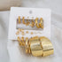 Gold Plated 9Pair Stud & Big Hoop Earrings Set For Women & Girls Aluminum Hoop Earring - Pair Of 9 Destiny Jewels