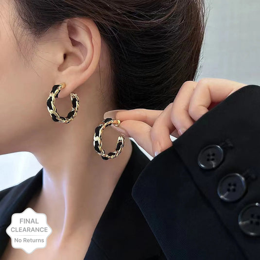 Korean Style French Style Light Luxury Chain Circlr Small Hoop Earrings Pearl Alloy Drops &amp; Danglers, Hoop Earring, Stud Earring - Pair Of 1 Destiny Jewels