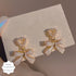 New Trendy Exclusive Heart & Bow Drop Korean Style Earrings For Women & Girls Alloy Earring Set - Pair Of 1 Destiny Jewels