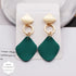 Gold Plated Green Drop Metal Korean Earrings For Women & Girls Alloy Earring Set Destiny Jewels